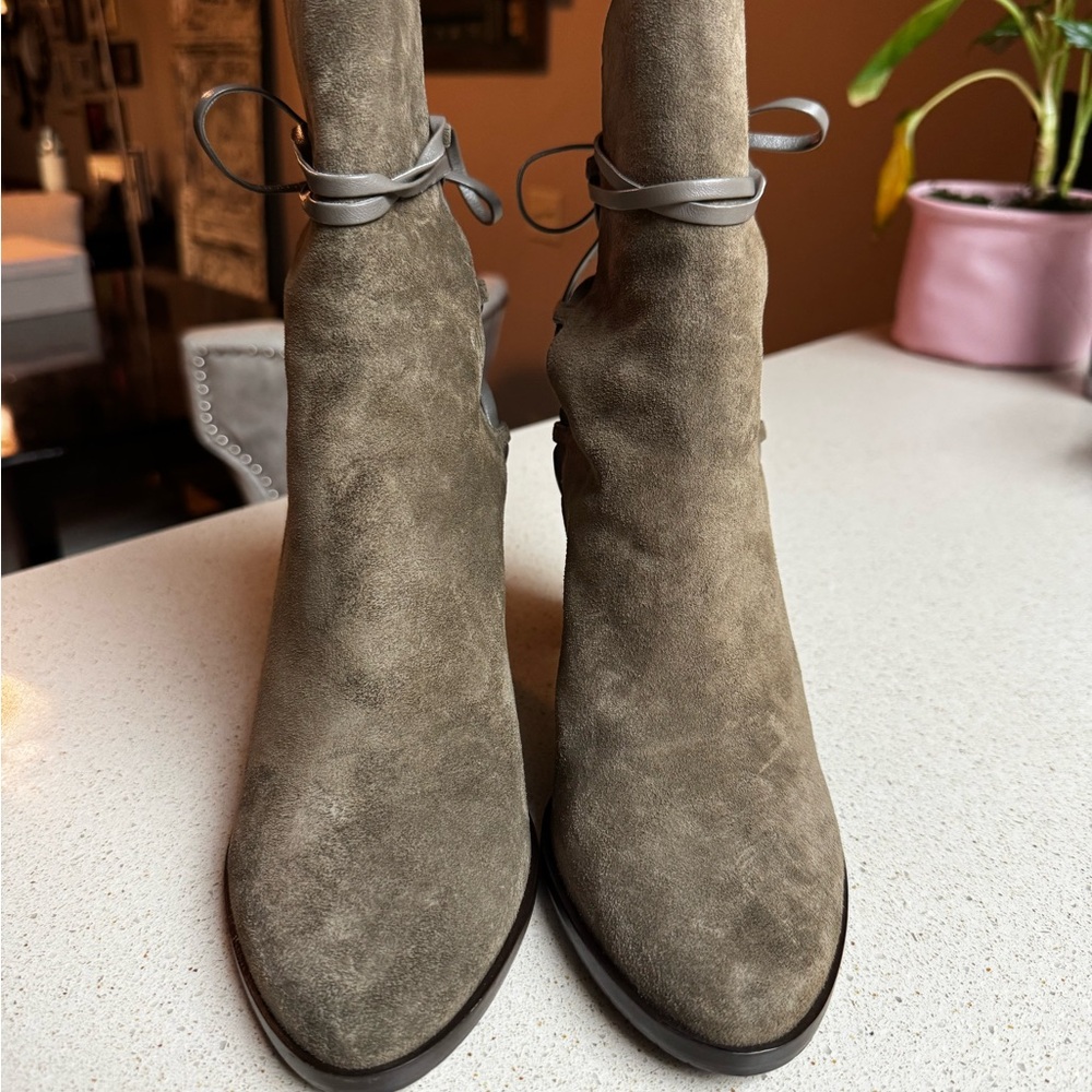Jimmy Choo Dark Brown Suede Heeled Boots - Picture 7 of 9